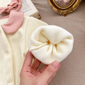 Barboteuse bébé doublée en peluche épaisse avec maille côtelée et intérieur chaud