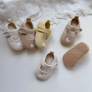 Baby Mädchen Cord Mary Jane Lauflernschuhe Süße Ente Stickerei Weiche Sohle Rutschfest Prewalker Kleinkind Einzelschuhe