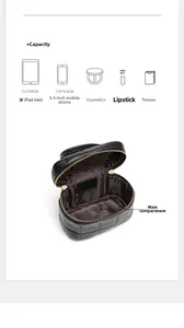 Top view of black quilted leather box bag showing internal main pocket and storage capacity