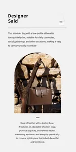 Details einer dunkelbraunen Ledertasche mit Metallverschluss und Gurt