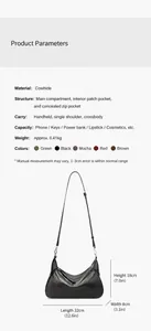 Tabella parametri dettagliata per borsa tote in pelle nera con dimensioni e struttura
