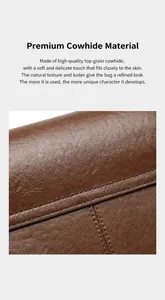 Dettaglio della trama in pelle marrone e cuciture precise sulla borsa tote in vera pelle