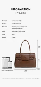 Guida alle taglie della borsa tote in pelle marrone con confronto iPad e cellulare