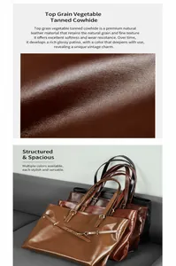 Macro shot of vegetable tanned cowhide texture and vintage tote bags in four colors
