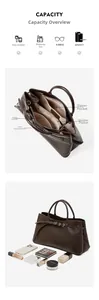 Détails des compartiments internes et de la capacité du sac baguette en cuir