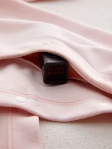 Barboteuse rose en coton pour nouveau-né avec détecteur affichant zéro agent fluorescent