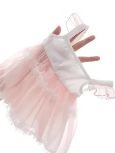 Sleeveless pink tulle baby girl dress made of premium soft cotton with tiered mesh skirt