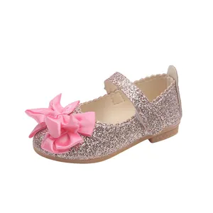Rosa glitzernde Pailletten Prinzessinnenschuhe für Mädchen mit eleganter Satinschleife