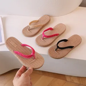 Women Kids Braided Strap Flip Flops Casual Anti-slip EVA Sole Summer Beach Sandals Vacation Outdoor Indoor House Slippers