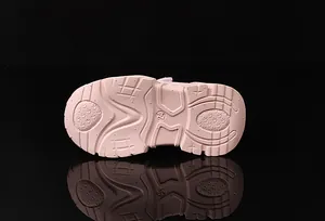Detailed view of pink toddler shoe sole showing anti-slip rubber grip and size 24 marking