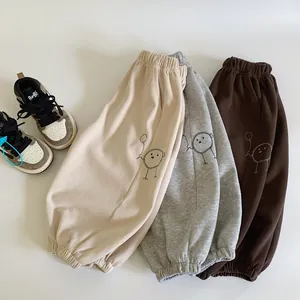 Lot de 3 pantalons de jogging en coton pour garçons avec broderies de dessins animés