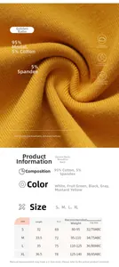 Detailed size chart for cotton camisole with built-in bra and fabric composition guide