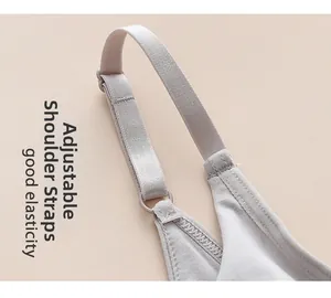 Detail of adjustable strap and ribbed fabric on a seamless cooling tank top