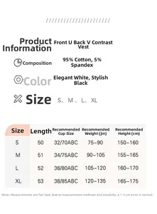 Tableau des tailles pour débardeur ajusté femme avec soutien-gorge intégré en coton