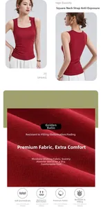 Macro view showing high-elastic square neck vest fabric with moisture-wicking details