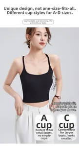 Close-up of black ribbed camisole fabric with side support and uplift bra cup detail