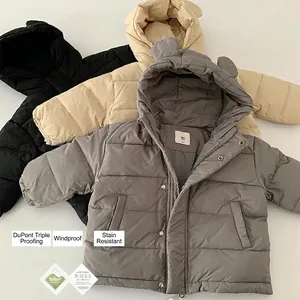 Kinder Kapuzen Daunenjacke 90 Weiße Entendaunen Mantel Wasserdicht Winddicht Winter Oberbekleidung Mit Bärenohren Für Kinder