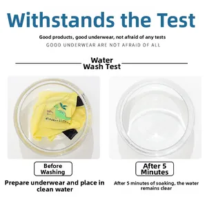 Boy's cotton boxers washing test showing no fading and breathable yellow fabric