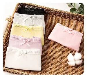 Short de sécurité en coton pour filles avec nœuds décoratifs en lot de 5 couleurs