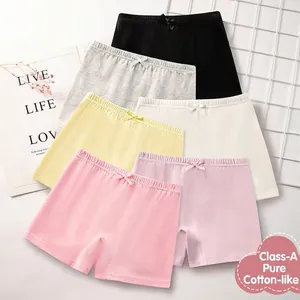 Pantalon de Sécurité en Coton pour Filles Sous-vêtements Boxer Respirants Nœud Dentelle Classe A Coton Mou Confortable Shorts pour Enfants
