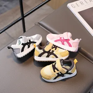 Zapatos de Aprendizaje para Bebés y Niños Pequeños Malla Transpirable Patchwork Suela de Goma Antideslizante Zapatillas Deportivas