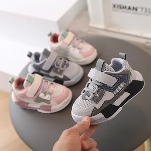 Zapatillas para Niños Parte Superior de Malla Transpirable Ligeras Antideslizantes Suela Blanda Zapatos Deportivos Casuales Niños Niñas Velcro Caminar