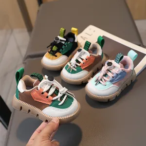 Kids Fashion Color Block Sneakers Lightweight Non-Slip Rubber Sole Shoes For Toddler Boys Girls Autumn Casual Sport Shoes