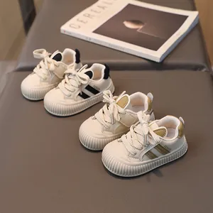 Toddler Baby Non-slip Casual Board Shoes Anti-collision Synthetic Leather First Walkers Soft Sole Sneakers For Boys Girls