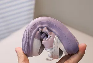 Flexible toddler sandals with breathable mesh and soft non-slip purple soles