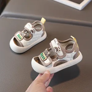 Baby Sandalen mit weicher Sohle, Cartoon-Bär und Klettverschluss für Kleinkinder