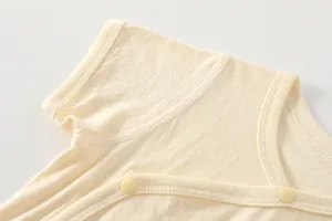 Détail du body bébé en fibre de bambou avec maille respirante et boutons-pression