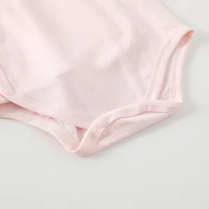 Bamboo fiber baby bodysuit with pointelle knit texture and snap button crotch closure