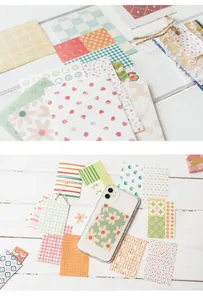 Phone case decorated with floral and geometric minimalist stationery scrapbooking paper