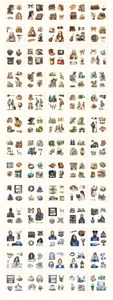 Détails des 100 autocollants aquarelle style voyage et vie pour décor de scrapbooking