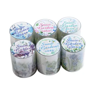 Set de seis cintas adhesivas PET con flores de invierno Snow Garden para decoración