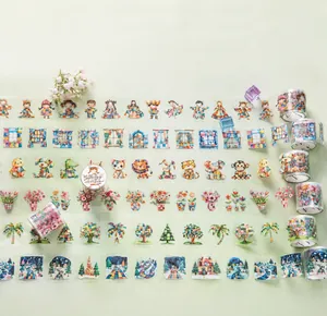 Detail of Splicing Time series craft tape featuring cute characters and scenery for DIY scrapbooking
