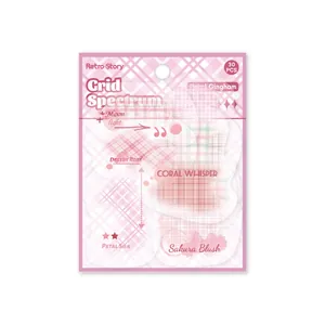 Lot de 30 autocollants décoratifs à carreaux roses pour agendas aux motifs variés