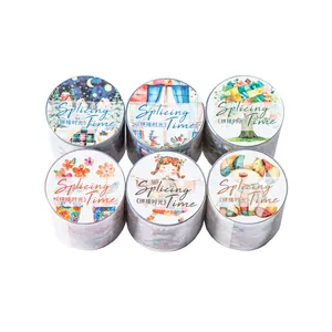 Splicing Time series decorative washi tape set with 6 rolls of cute hand-drawn illustrations