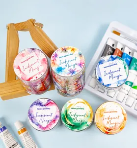 Set di nastri adesivi acquerello Iridescent Margin in confezioni cilindriche trasparenti