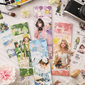 Wasserdichtes PET Aufkleberbuch Lightness Story Serie Journaling DIY Dekorative Aufkleber Für Scrapbooking Handkonto Handwerk