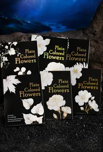 Detail of floral PET stickers in elegant black gold packaging display, 10 pieces pack