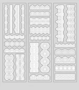 Autocollants décoratifs en dentelle PET blanche pour scrapbooking aux motifs floraux