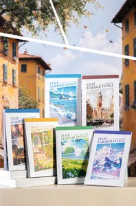 Vue détaillée de 30 autocollants de paysage urbain Time Mirror Image pour le scrapbooking