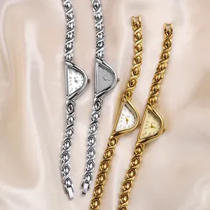 GEDI luxury women's watches featuring unique half-moon dials and sleek metal chain bracelets