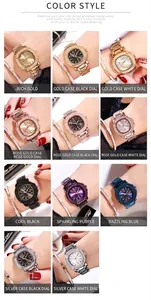Collage de montres à quartz de luxe avec lunette en strass en diverses options de couleurs