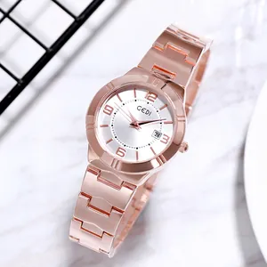 Fashion Women Quartz Watch With Date Calendar Stainless Steel Alloy Band Waterproof Minimalist Elegant Wristwatch Jewelry