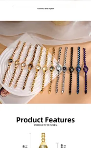 Détails de montres bracelets élégantes avec boîtier 15mm et bracelet facetté 19cm