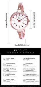 Specifiche dettagliate di un orologio da donna oro rosa con quadrante 33mm e cinturino acciaio