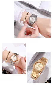 Détail de montres à quartz luxe pour femme avec lunette octogonale sertie de zircons