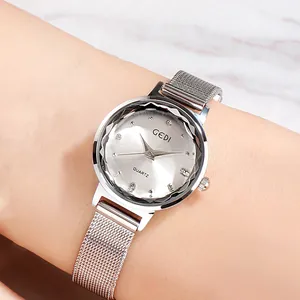 Orologio GEDI da donna in argento con cinturino in maglia milanese e quadrante diamant
